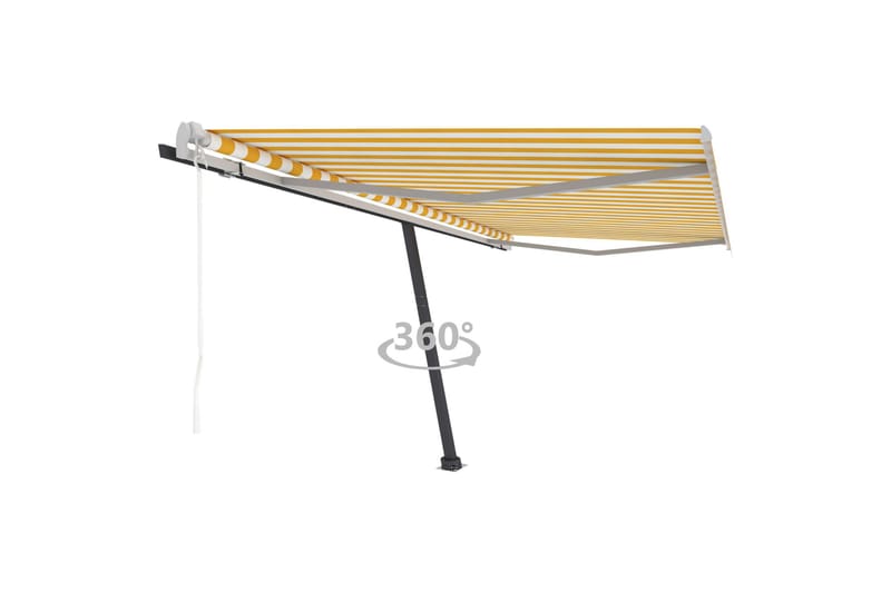Vapaasti seisova sisäänkelattava markiisi 450x350 cm - Keltainen - Puutarhakalusteet - Aurinkosuoja - Markiisi
 - Terassimarkiisi