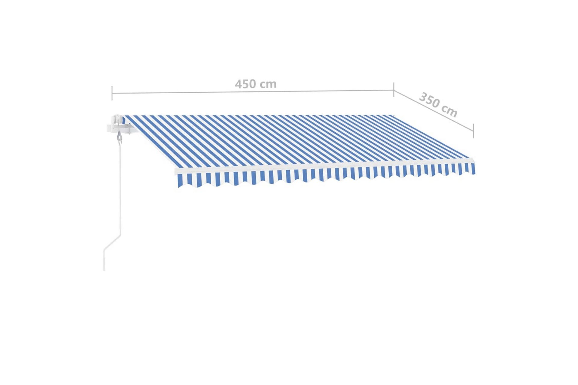 Vapaasti seisova sisäänkelattava markiisi 450x350 cm - Sininen - Puutarhakalusteet - Aurinkosuoja - Markiisi
 - Terassimarkiisi