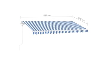 Vapaasti seisova sisäänkelattava markiisi 450x350 cm - Sininen - Puutarhakalusteet - Aurinkosuoja - Markiisi
 - Terassimarkiisi