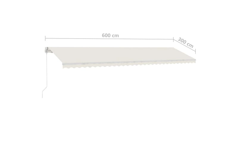 Vapaasti seisova sisäänkelattava markiisi 600x300 cm kerma - Puutarhakalusteet - Aurinkosuoja - Markiisi
 - Terassimarkiisi