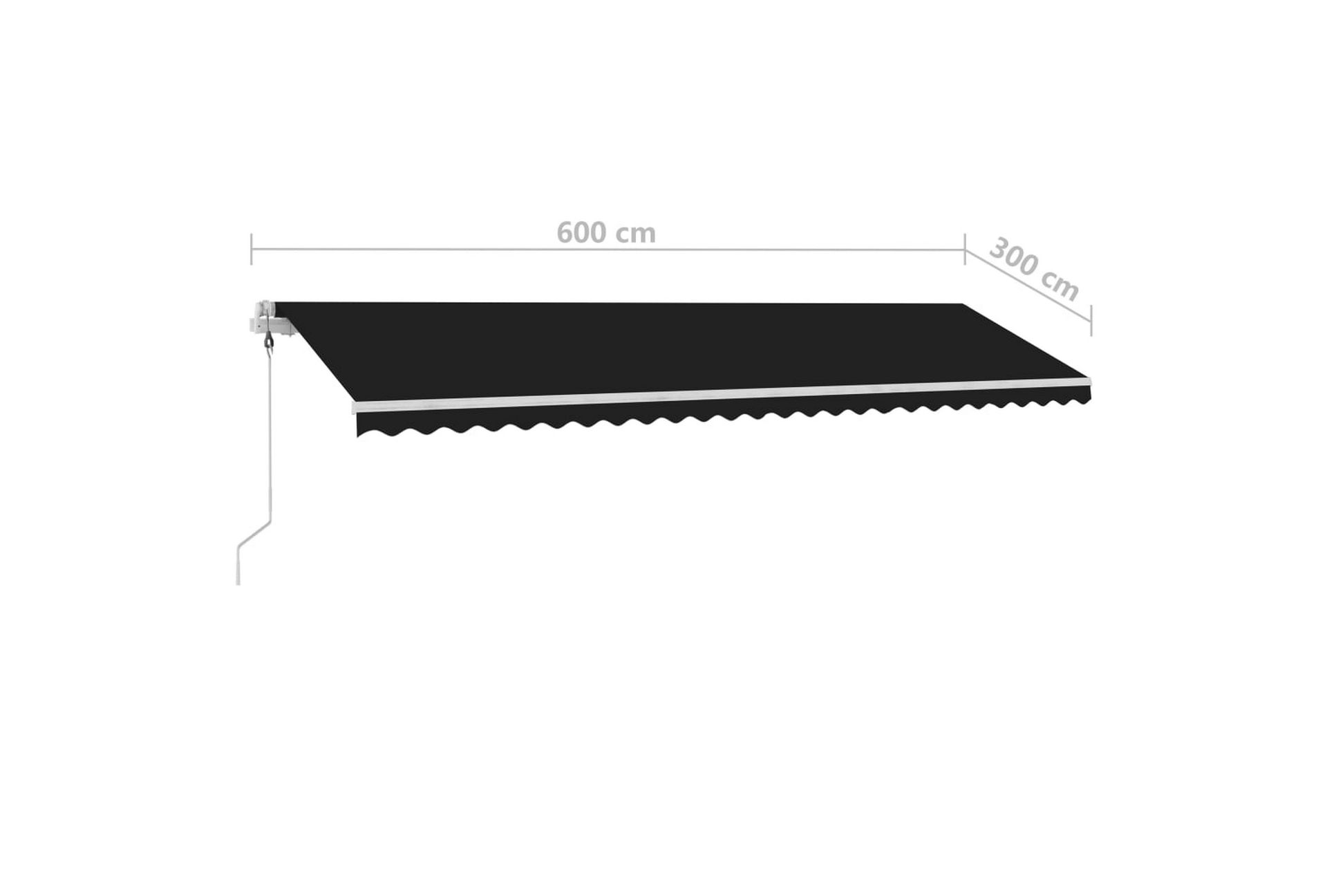 Vapaasti seisova sisäänkelattava markiisi 600x300cm - Antrasiitti - Puutarhakalusteet - Aurinkosuoja - Markiisi
 - Terassimarkiisi