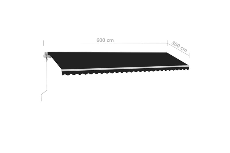 Vapaasti seisova sisäänkelattava markiisi 600x300cm - Antrasiitti - Puutarhakalusteet - Aurinkosuoja - Markiisi
 - Terassimarkiisi