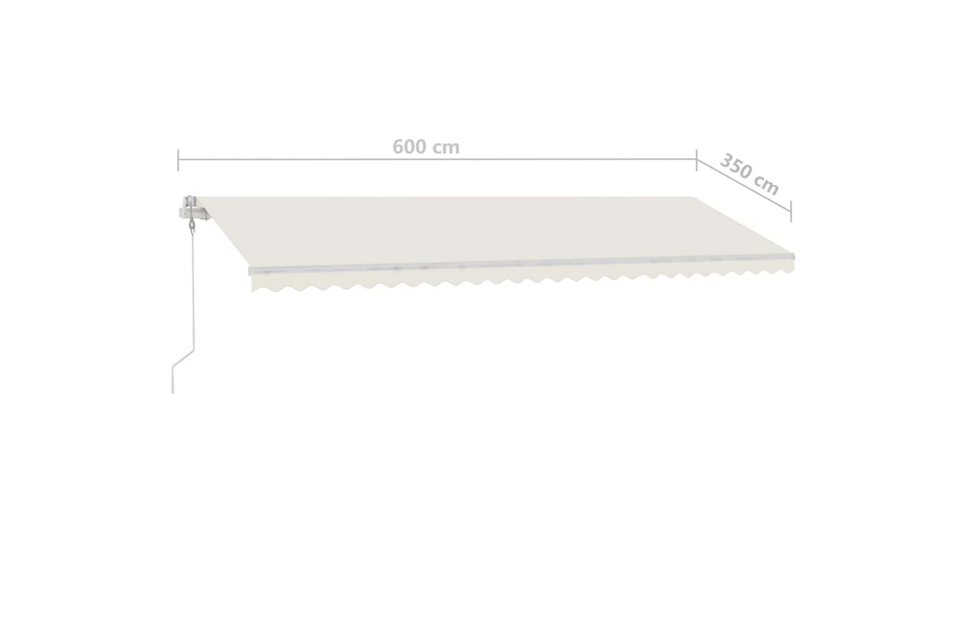 Vapaasti seisova sisäänkelattava markiisi 600x350 cm kerma - Puutarhakalusteet - Aurinkosuoja - Markiisi
 - Terassimarkiisi
