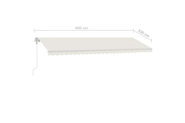 Vapaasti seisova sisäänkelattava markiisi 600x350 cm kerma - Puutarhakalusteet - Aurinkosuoja - Markiisi
 - Terassimarkiisi