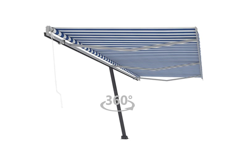 Vapaasti seisova sisäänkelattava markiisi 600x350 cm - Sininen - Puutarhakalusteet - Aurinkosuoja - Markiisi
 - Terassimarkiisi