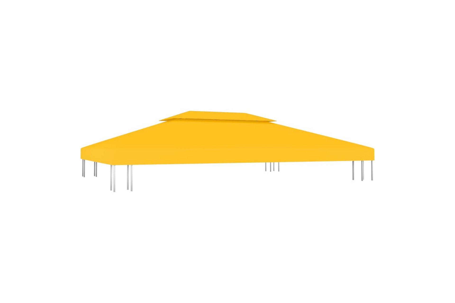2-kerroksinen huvimajan katto 310 g/mÂ² 4x3 m keltainen - Puutarhakalusteet - Aurinkosuoja - Paviljonki - Paviljongin katos