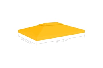 2-kerroksinen huvimajan katto 310 g/mÂ² 4x3 m keltainen - Puutarhakalusteet - Aurinkosuoja - Paviljonki - Paviljongin katos