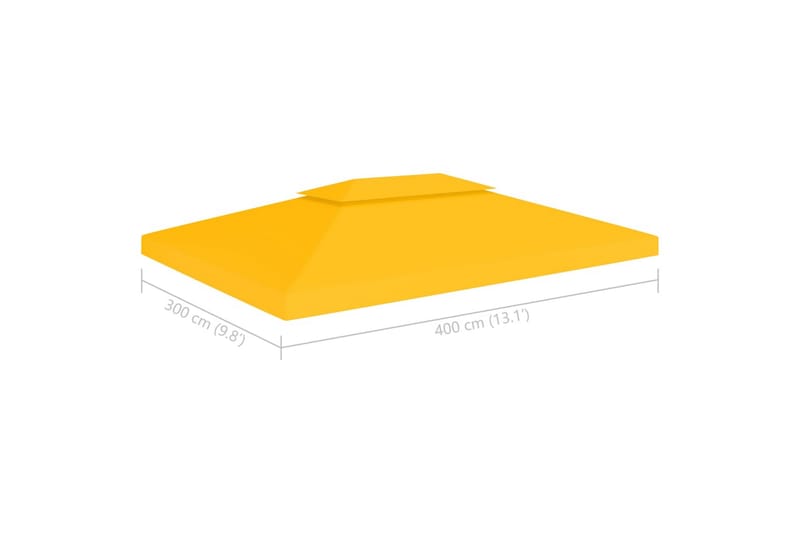 2-kerroksinen huvimajan katto 310 g/mÂ² 4x3 m keltainen - Puutarhakalusteet - Aurinkosuoja - Paviljonki - Paviljongin katos