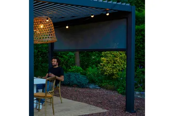 Alasvedettävä Paviljongin Seinä Mirador 4m Harmaa - Puutarhakalusteet - Aurinkosuoja - Paviljonki