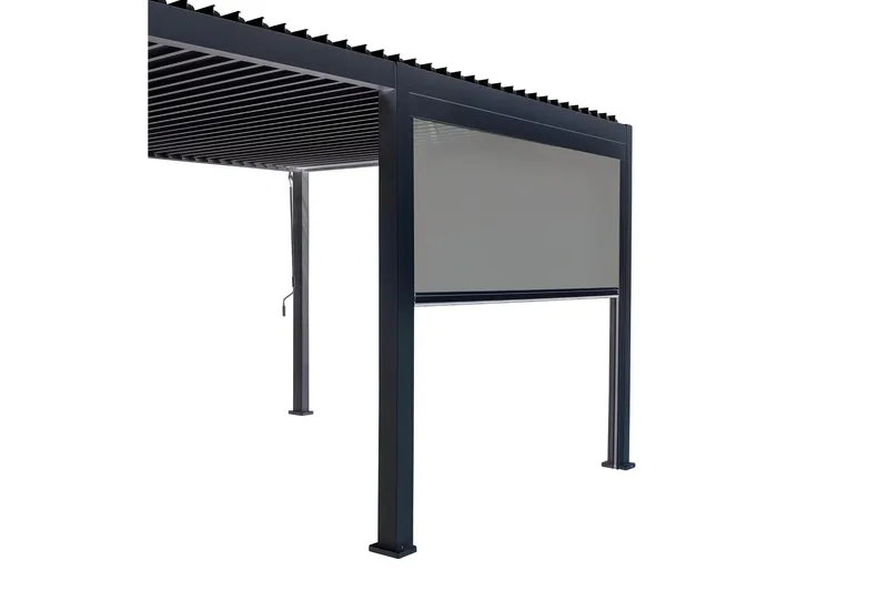 Alasvedettävä Paviljongin Seinä Mirador 4m Harmaa - Puutarhakalusteet - Aurinkosuoja - Paviljonki