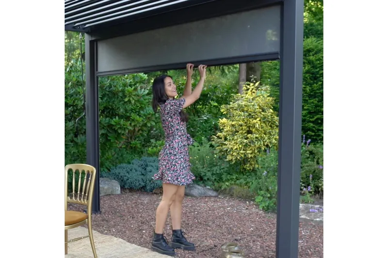 Alasvedettävä paviljongin seinä Mirador 3m Harmaa, undefined