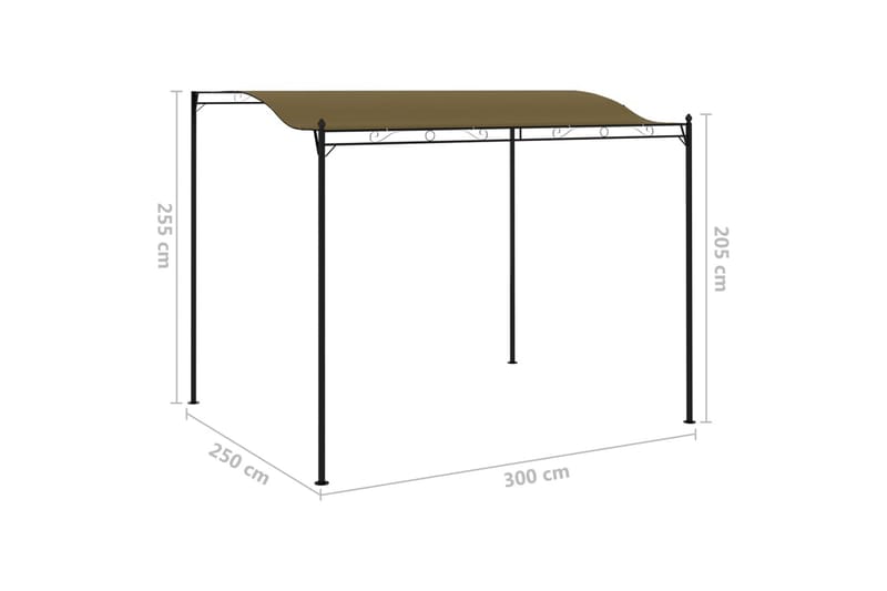 Aurinkokatos 3x2,5 m ruskeanharmaa 180 g/m² - Taupe - Puutarhakalusteet - Aurinkosuoja - Paviljonki