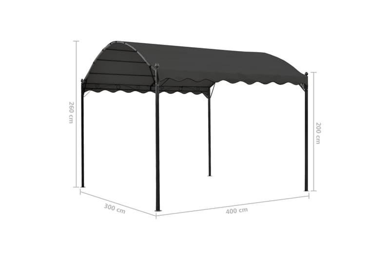 Aurinkokatos 3x4 m antrasiitti - Antrasiitti - Puutarhakalusteet - Aurinkosuoja - Paviljonki