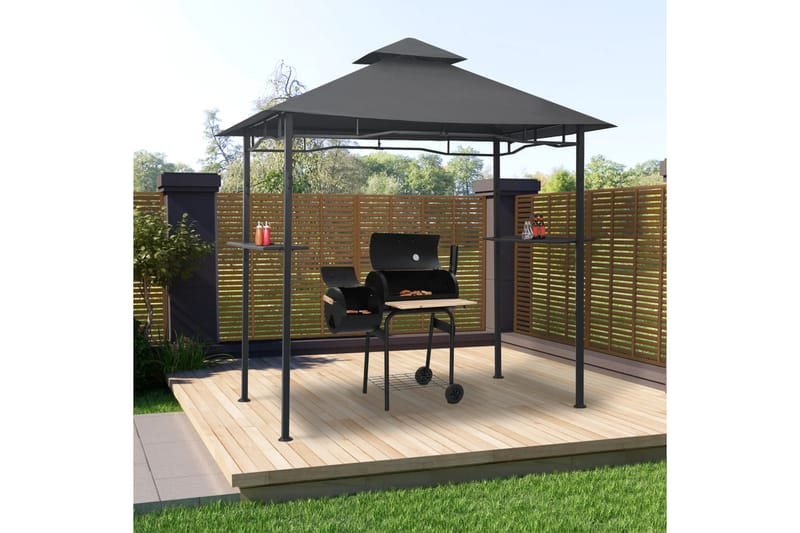 BBQ-huvimaja 240x150x255 cm antrasiitti teräs - Antrasiitti - Puutarhakalusteet - Aurinkosuoja - Paviljonki - Paviljongin katos