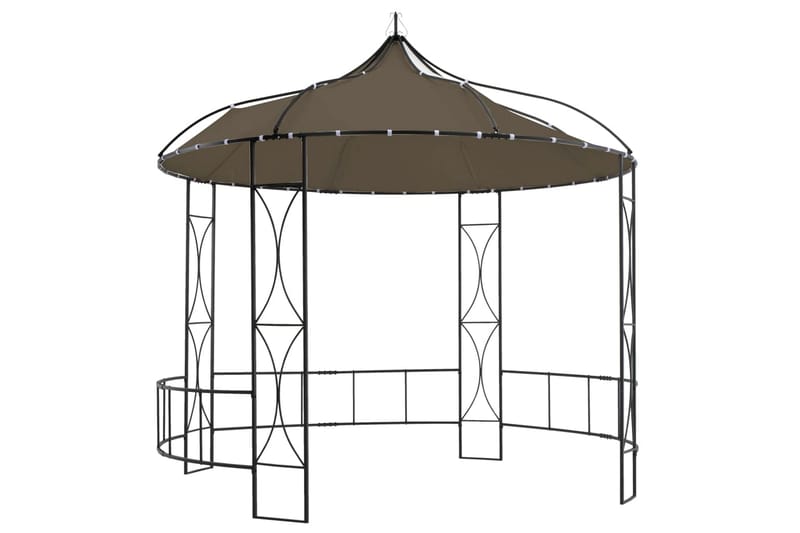 Huvimaja 300 x 290 cm harmaanruskea pyöreä - Taupe - Puutarhakalusteet - Aurinkosuoja - Paviljonki