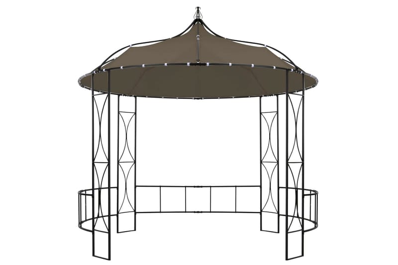 Huvimaja 300 x 290 cm harmaanruskea pyöreä - Taupe - Puutarhakalusteet - Aurinkosuoja - Paviljonki