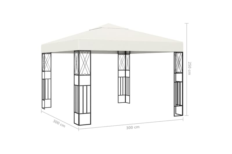 Huvimaja 3x3 m kerma kangas - Puutarhakalusteet - Aurinkosuoja - Paviljonki