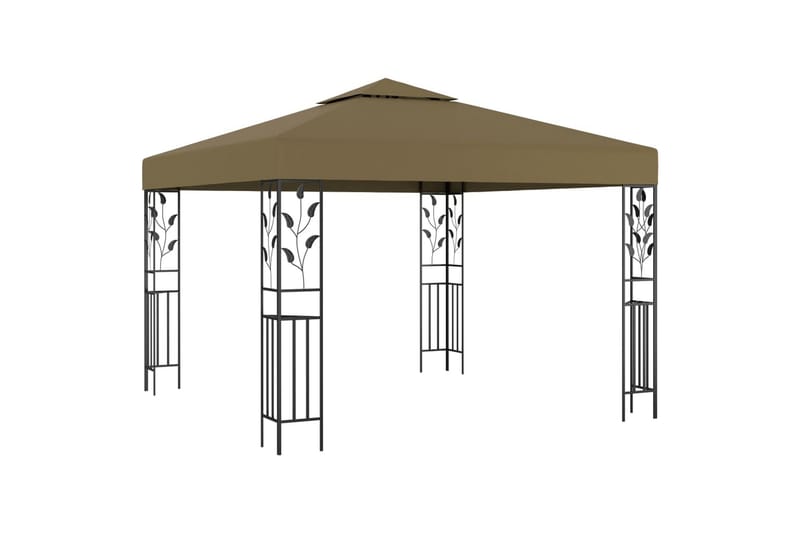 Huvimaja 3x3 m ruskeanharmaa 180 g/m² - Taupe - Puutarhakalusteet - Aurinkosuoja - Paviljonki