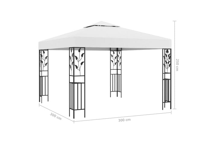 Huvimaja 3x3 m valkoinen 180 g/m² - Valkoinen - Paviljonki - Kokonainen paviljonki