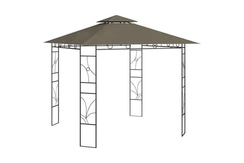 Huvimaja 3x3x2,7 m harmaanruskea 160 g/m² - Puutarhakalusteet - Aurinkosuoja - Paviljonki