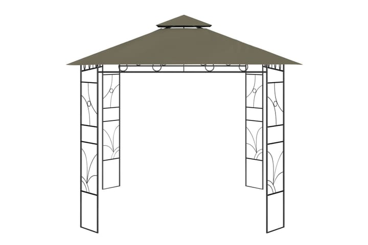 Huvimaja 3x3x2,7 m harmaanruskea 160 g/m² - Paviljonki - Kokonainen paviljonki