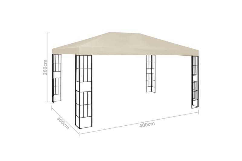 Huvimaja 3x4 m kerma - Kerma - Puutarhakalusteet - Aurinkosuoja - Paviljonki