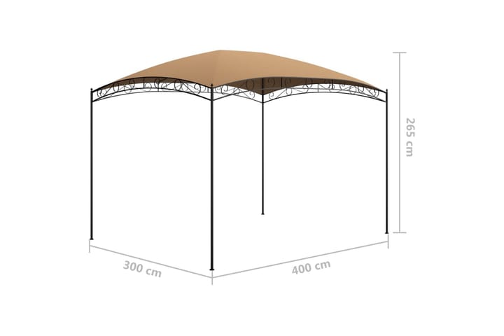 Huvimaja 3x4x2,65 m ruskeanharmaa 180 g/m² - Paviljonki - Kokonainen paviljonki