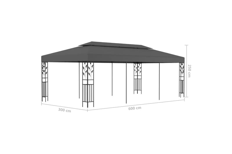 Huvimaja 3x6 m antrasiitti - Antrasiitti - Puutarhakalusteet - Aurinkosuoja - Paviljonki