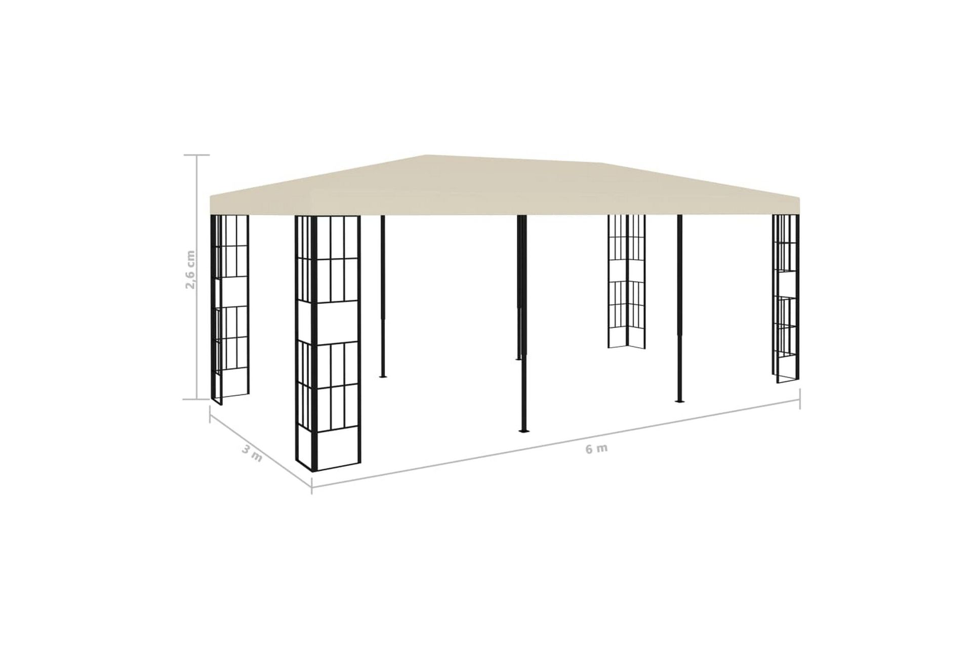 Huvimaja 3x6 m kerma - Kerma - Puutarhakalusteet - Aurinkosuoja - Paviljonki