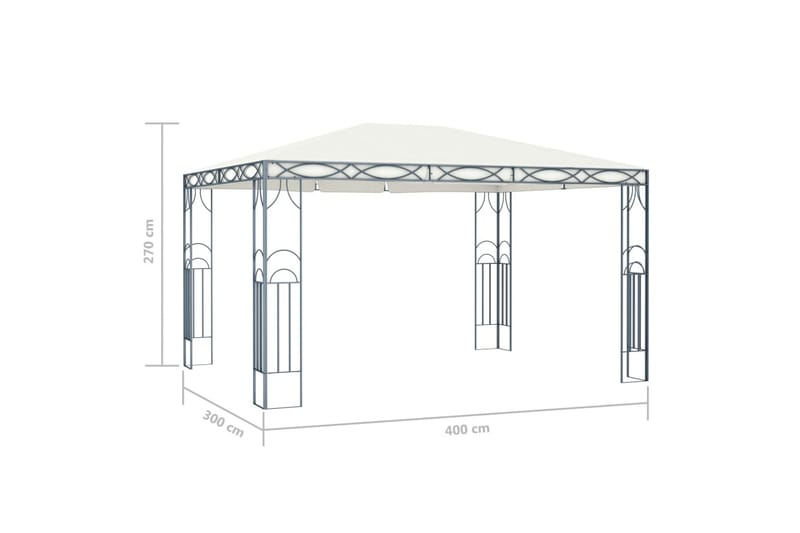 Huvimaja 400 x 300 cm kerma - Kerma - Puutarhakalusteet - Aurinkosuoja - Paviljonki