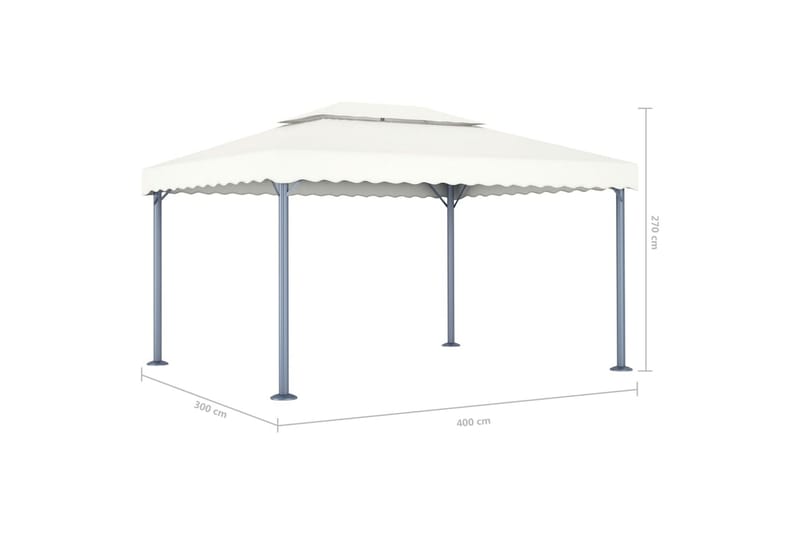 Huvimaja 400x300 cm kerma alumiini - Kerma - Puutarhakalusteet - Aurinkosuoja - Paviljonki