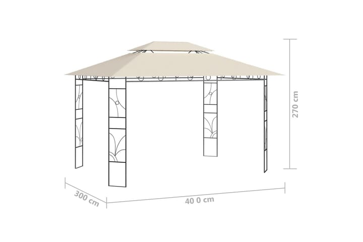 Huvimaja 4x3x2,7 m kerma 160 g/m² - Paviljonki - Kokonainen paviljonki