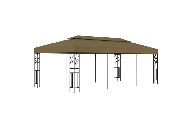 Huvimaja 6x3 m ruskeanharmaa 180 g/mÂ² - Taupe - Puutarhakalusteet - Aurinkosuoja - Paviljonki