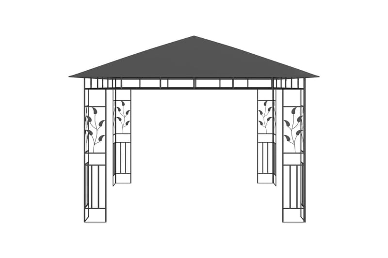 Huvimaja hyttysverkolla 3x3x2,73 m antrasiitti 180 g/m² - Puutarhakalusteet - Aurinkosuoja - Paviljonki