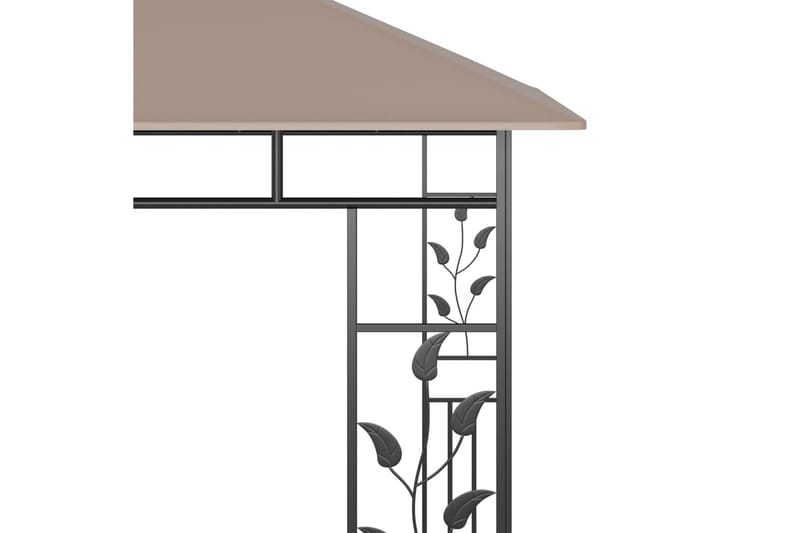 Huvimaja hyttysverkolla 3x3x2,73 m harmaanruskea 180 g/m² - Taupe - Puutarhakalusteet - Aurinkosuoja - Paviljonki