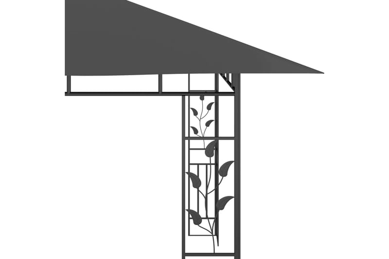Huvimaja hyttysverkolla 4x3x2,73 m antrasiitti 180 g/m² - Puutarhakalusteet - Aurinkosuoja - Paviljonki - Paviljonki katoksella