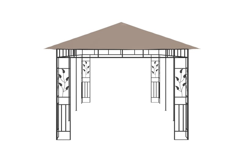 Huvimaja hyttysverkolla 6x3x2,73 m harmaanruskea 180 g/m² - Taupe - Puutarhakalusteet - Aurinkosuoja - Paviljonki