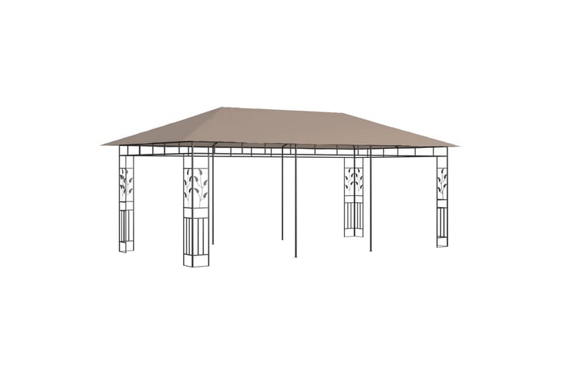 Huvimaja hyttysverkolla 6x3x2,73 m harmaanruskea 180 g/m² - Taupe - Puutarhakalusteet - Aurinkosuoja - Paviljonki