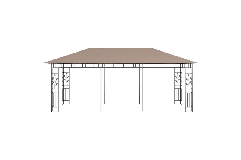 Huvimaja hyttysverkolla 6x3x2,73 m harmaanruskea 180 g/m² - Taupe - Puutarhakalusteet - Aurinkosuoja - Paviljonki