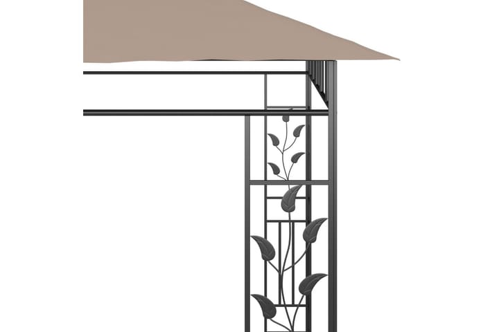 Huvimaja hyttysverkolla 6x3x2,73 m harmaanruskea 180 g/m² - Taupe - Paviljonki - Kokonainen paviljonki