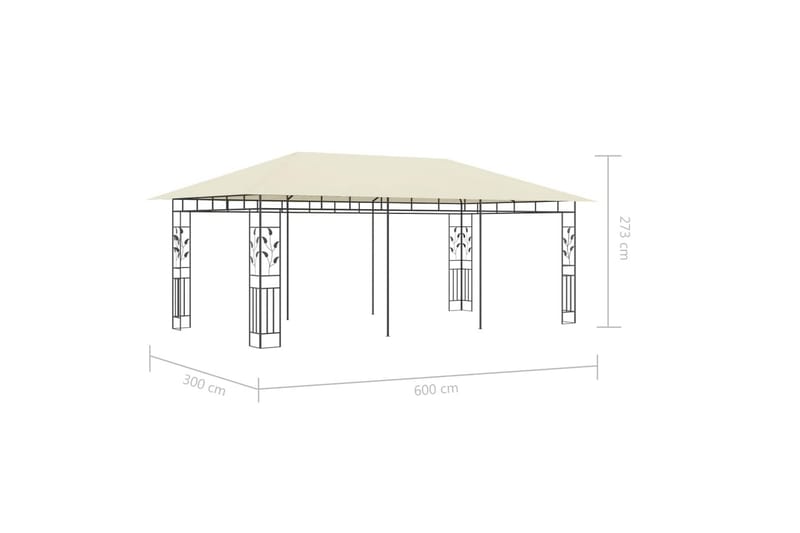 Huvimaja hyttysverkolla 6x3x2,73 m kerma - Puutarhakalusteet - Aurinkosuoja - Paviljonki