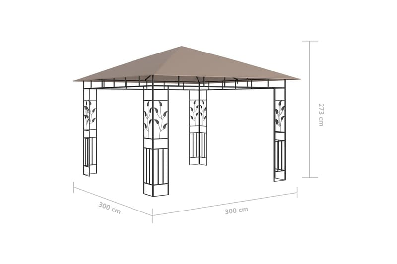 Huvimaja hyttysverkolla ja valonauhoilla 3x3x2,73 m - Paviljonki - Kokonainen paviljonki