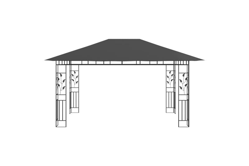 Huvimaja hyttysverkolla ja valonauhoilla 4x3x2,73 m - Puutarhakalusteet - Aurinkosuoja - Paviljonki