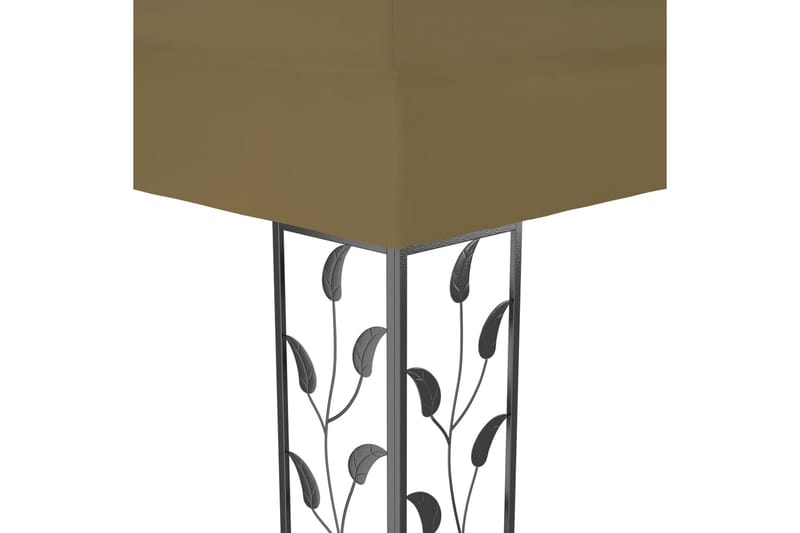 Huvimaja kaksoiskatolla 3x4 m ruskeanharmaa 180 g/m² - Taupe - Puutarhakalusteet - Aurinkosuoja - Paviljonki