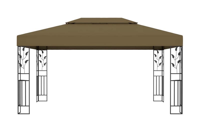Huvimaja kaksoiskatolla 3x4 m ruskeanharmaa 180 g/m² - Taupe - Puutarhakalusteet - Aurinkosuoja - Paviljonki
