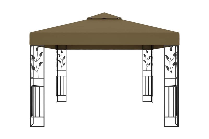 Huvimaja kaksoiskatolla 3x4 m ruskeanharmaa 180 g/m² - Taupe - Puutarhakalusteet - Aurinkosuoja - Paviljonki