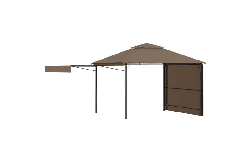 Huvimaja laajennettavalla kaksoiskatolla 3x3x2,75 m - Taupe - Puutarhakalusteet - Aurinkosuoja - Paviljonki