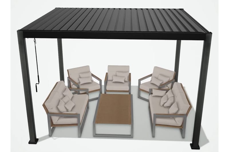 Huvimaja Mirador 300x400x250 cm - Tummanharmaa - Puutarhakalusteet - Aurinkosuoja - Paviljonki - Paviljonki katoksella
