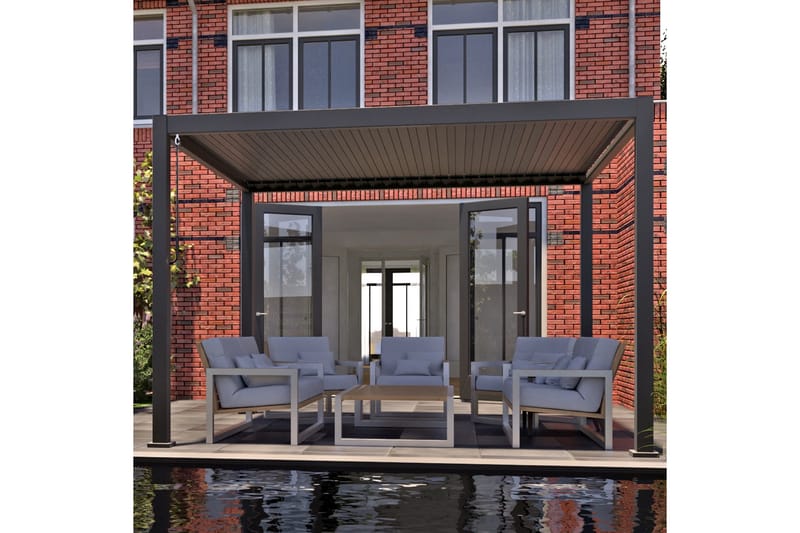 Huvimaja Mirador 300x400x250 cm - Tummanharmaa - Puutarhakalusteet - Aurinkosuoja - Paviljonki - Paviljonki katoksella