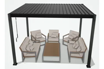 Huvimaja Mirador 300x400x250 cm - Tummanharmaa - Puutarhakalusteet - Aurinkosuoja - Paviljonki - Paviljonki katoksella